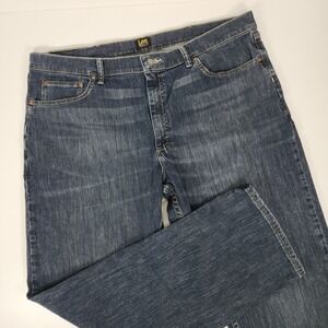Lee Premium Select Regular Fit Jeans Mens 42x32 Dark Wash‎ Stretch Straight